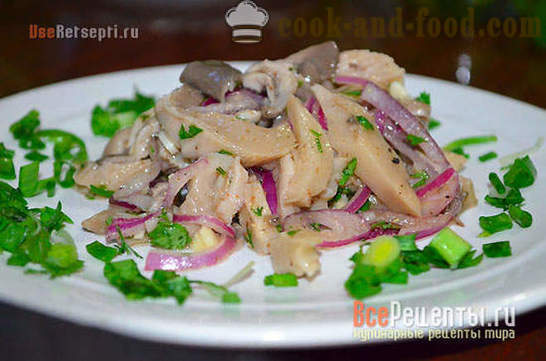 Salad recipe na may kabute at sibuyas