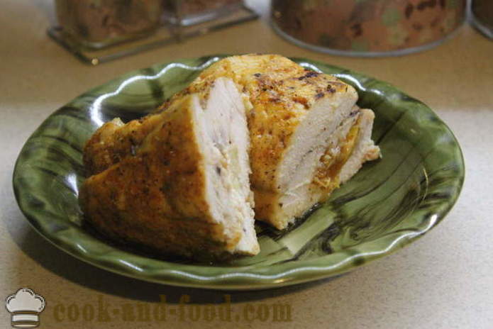 Chicken roll na may pinya at mga aprikot - kung paano gumawa ng roll ng manok, na may isang hakbang-hakbang recipe litrato