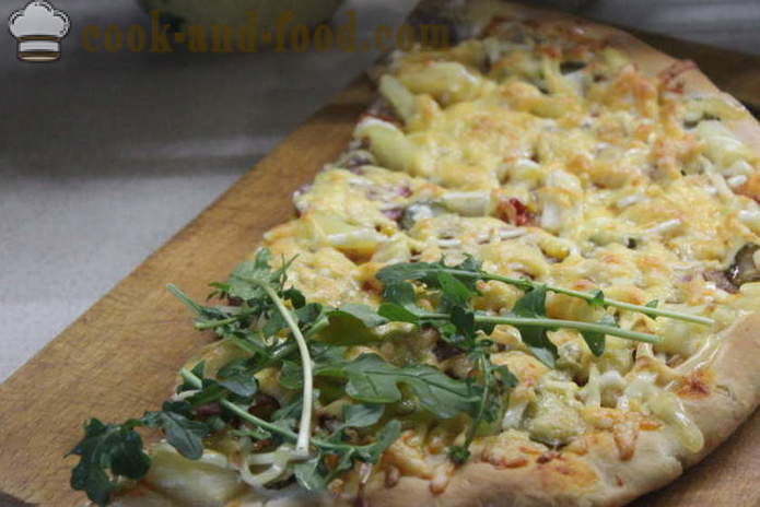 Yeast pizza na may karne at keso sa bahay - hakbang-hakbang recipe photo-pizza na may tinadtad na karne sa oven