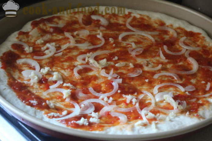 Yeast pizza na may karne at keso sa bahay - hakbang-hakbang recipe photo-pizza na may tinadtad na karne sa oven