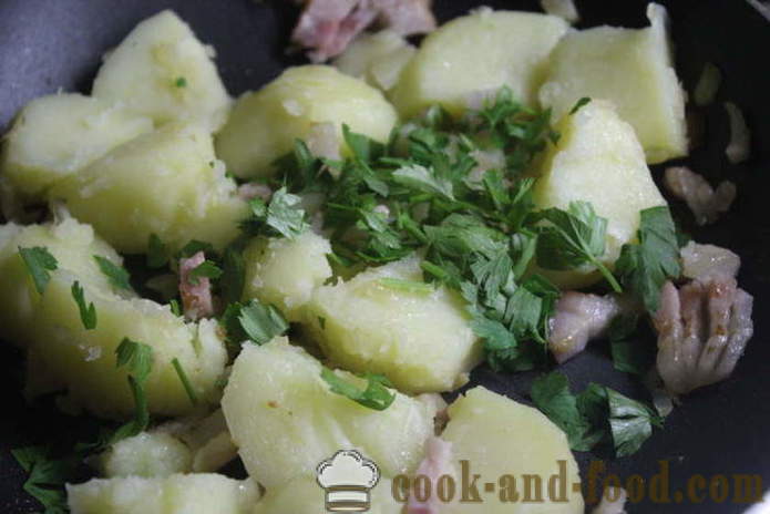 Tasty patatas na may bawang at bacon - kung paano magluto ng masarap na bagong patatas, ang isang hakbang-hakbang recipe litrato