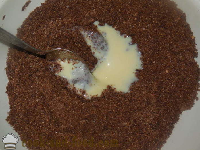 Homemade chocolate cake na may condensed patatas gatas - kung paano magluto ng cake patatas, sunud-sunod na recipe litrato