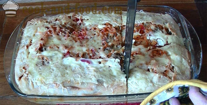Pandiyeta lasagna na may gulay at karne - kung paano magluto ng lasagna sa tahanan, sa bawat hakbang recipe litrato
