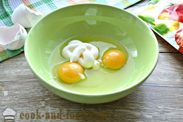 Egg roll sa arina at mayonesa - kung paano gumawa ng pancake para sa itlog salad, ang isang hakbang-hakbang recipe litrato