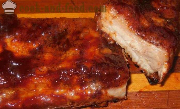 Lutong pork ribs na may honey at toyo - kung paano maghurno pork ribs sa hurno, na may isang hakbang-hakbang recipe litrato