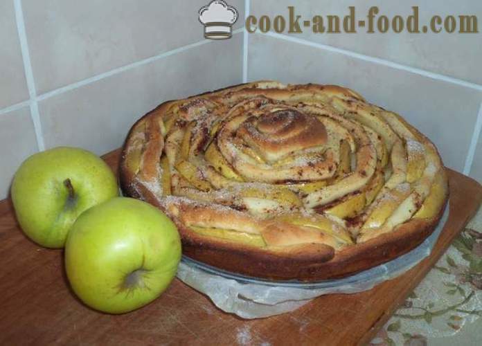 Yeast apple pie Rose - kung paano magluto ng apple pie na may kuwarta sa anyo ng mga rosas, hakbang-hakbang recipe litrato