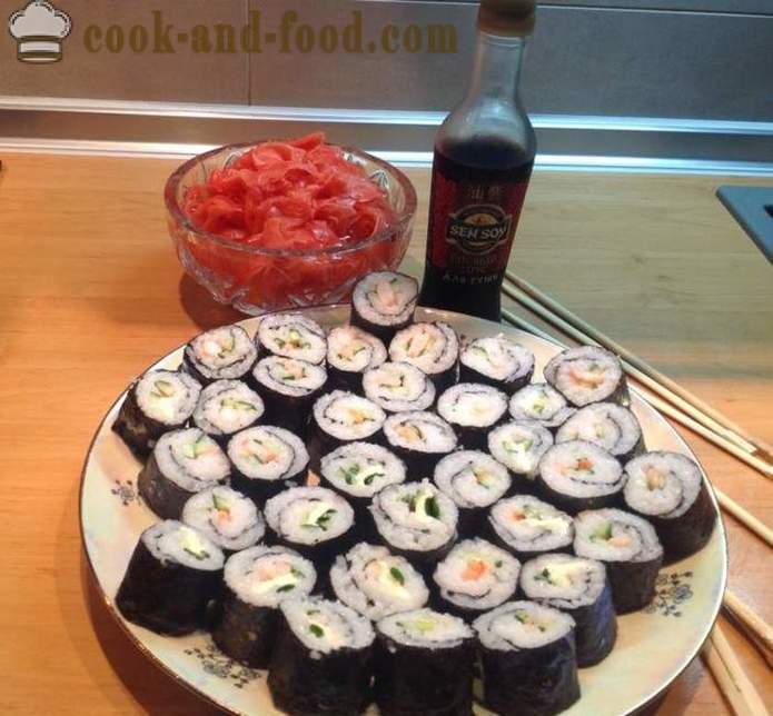 Masarap at simpleng toppings para sa sushi - kung paano gumawa ng sushi sa bahay, hakbang-hakbang recipe litrato