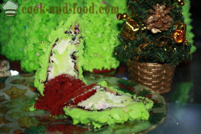 Christmas cakes Pasko puno - kung paano magluto ng Pasko cake Christmas puno sa bahay hakbang-hakbang recipe litrato