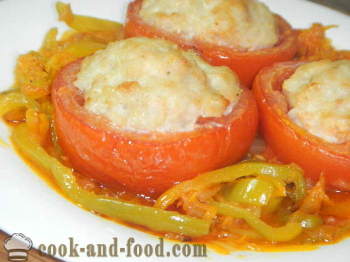 Tomatoes pinalamanan na may tinadtad na karne sa oven - kung paano gumawa ng pinalamanan kamatis, isang hakbang-hakbang recipe litrato