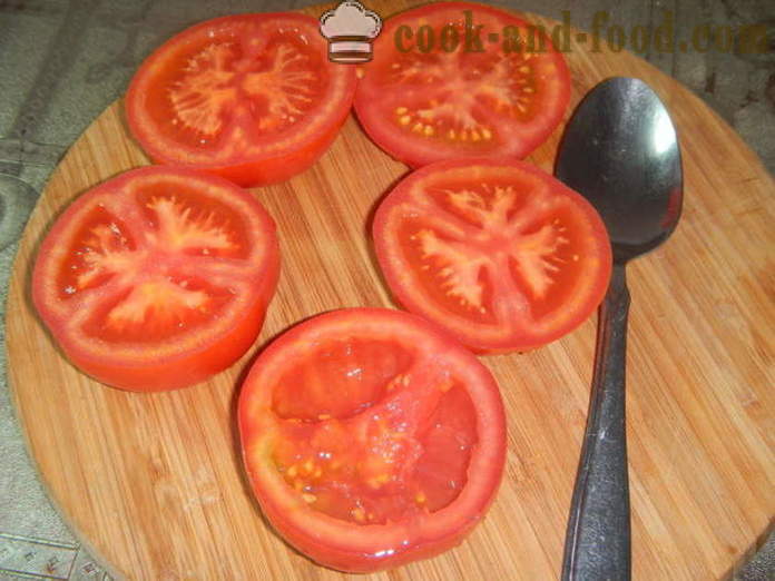 Tomatoes pinalamanan na may tinadtad na karne sa oven - kung paano gumawa ng pinalamanan kamatis, isang hakbang-hakbang recipe litrato