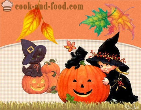 Nakakatakot Halloween cards na may afternoon - larawan at mga postkard para sa Halloween para sa libreng