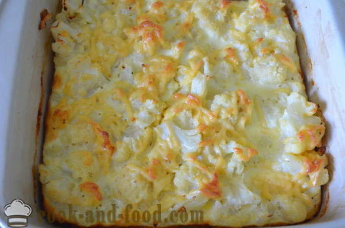 Omelette na may kuliplor sa ang oven - kung paano masarap kuliplor maghurno sa hurno, na may isang hakbang-hakbang recipe litrato