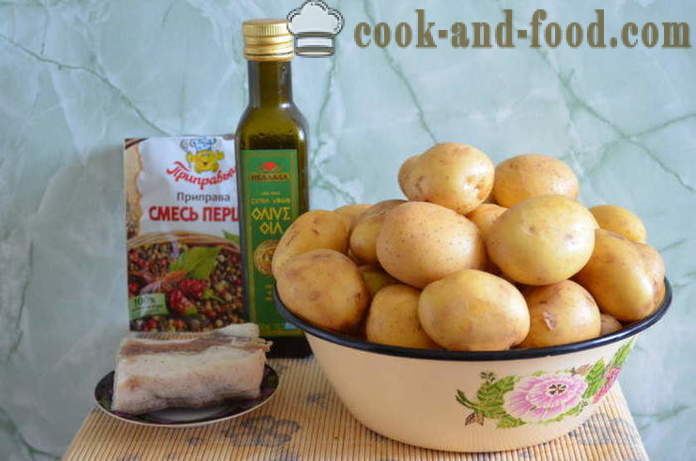 Patatas inihurnong sa manggas - tulad ng lutong patatas sa oven sa butas, sunud-sunod na recipe litrato