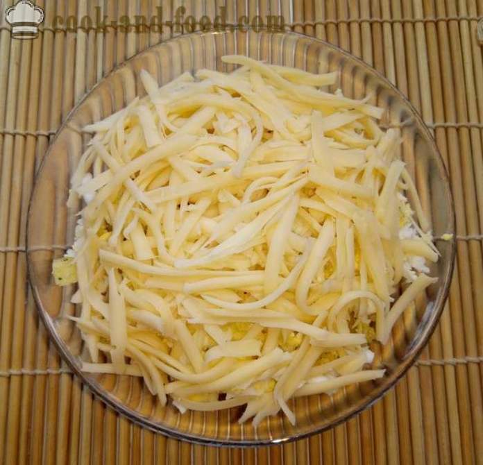 Simple salad at chips - kung paano gumawa ng isang layered salad na may ham, mushroom at chips, isang hakbang-hakbang recipe litrato