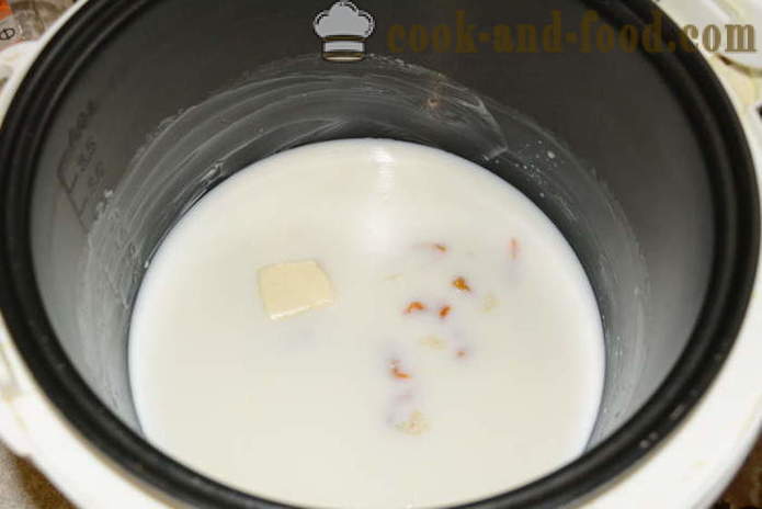Masarap rice porridge na may gatas sa multivarka - paano gumawa ng serbesa rice gatas porridge, ang isang hakbang-hakbang recipe litrato