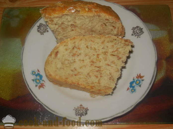Homemade bread na may obena mga natuklap sa tubig - kung paano maghurno oatmeal tinapay sa hurno, na may isang hakbang-hakbang recipe litrato