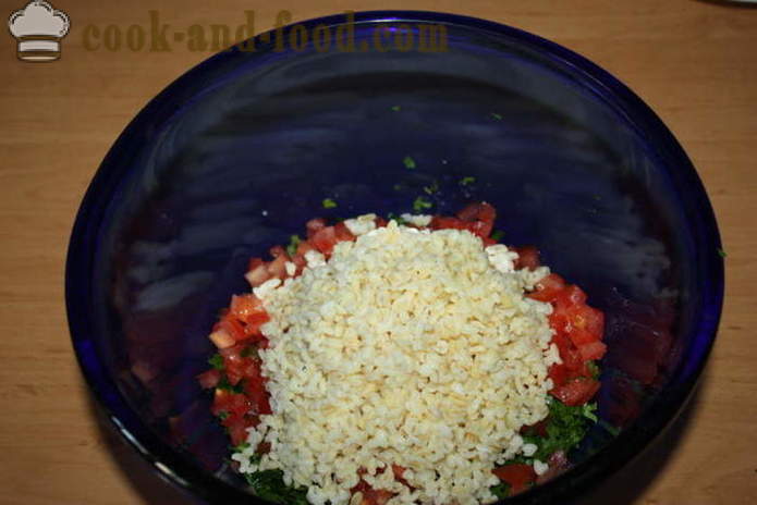 Tabula salad na may couscous - kung paano upang maghanda ng salad tabbouleh, ang isang hakbang-hakbang recipe litrato
