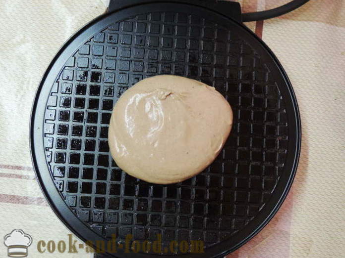 Yaring-bahay na tsokolate crispy waffles - kung paano gumawa ng waffles sa isang wafol bakal, ang isang hakbang-hakbang recipe litrato