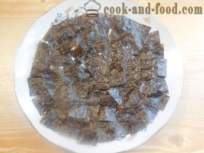 Vegetarian Bihis Herring na may nori - kung paano magluto herring sa ilalim ng isang fur magpahid ng seaweed nori, isang hakbang-hakbang recipe litrato