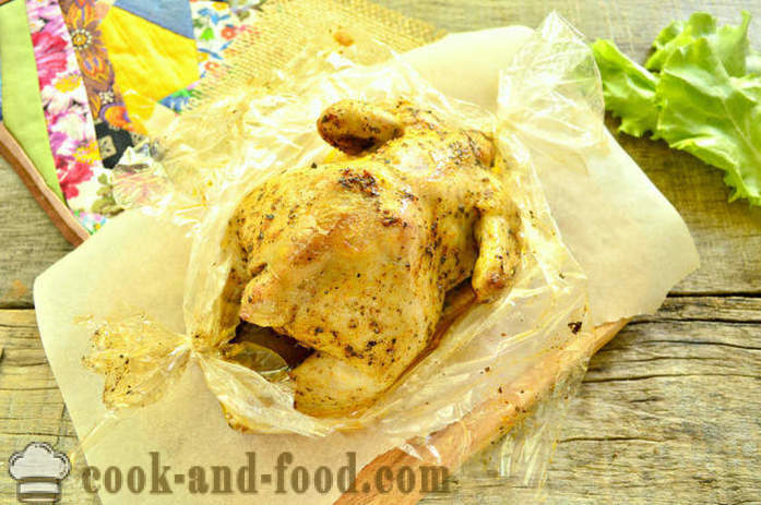 Chicken lutong sa manggas ganap na - kung paano maghurno manok sa oven, na may isang hakbang-hakbang recipe litrato