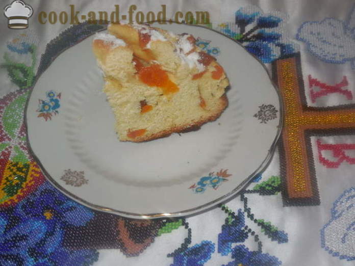 Easter cake na may orange juice o cake-kraffin ng biskwit kuwarta, kung paano magluto, isang hakbang-hakbang recipe litrato