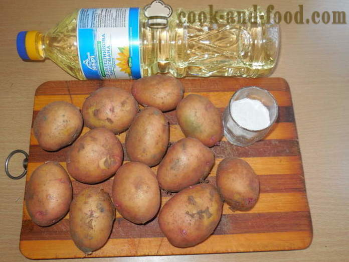 Lutong patatas sa kanilang mga jackets sa oven - bilang masarap na lutong patatas sa kanilang mga skin sa hurno, na may isang hakbang-hakbang recipe litrato