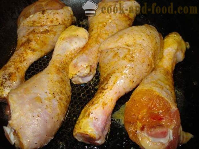 Chicken baketa sa toyo - parehong masarap magluto drumsticks manok sa isang kawali, isang hakbang-hakbang recipe litrato