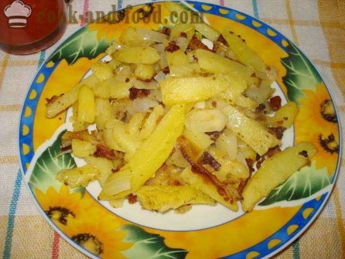 Pritong patatas na may sibuyas - kung paano magluto pritong patatas na may sibuyas sa isang kawali, isang hakbang-hakbang recipe litrato