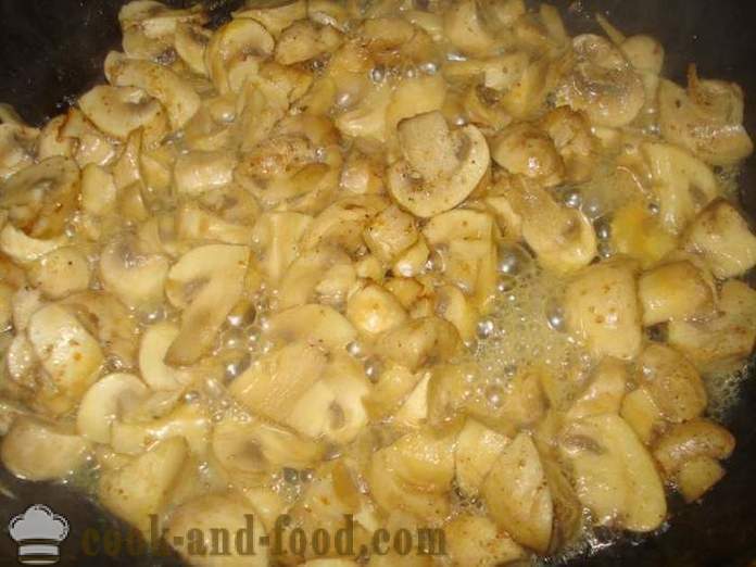 Fresh mushroom pinirito sa isang pan - kung paano magluto pritong mushroom, isang hakbang-hakbang recipe litrato