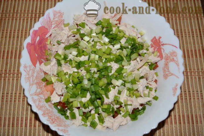 Isang masarap na salad na may abukado at dibdib ng manok - kung paano upang maghanda ng isang salad na may abukado at manok, na may isang hakbang-hakbang recipe litrato