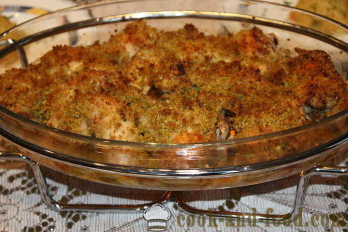 Chicken piraso, breaded - bilang masarap na magluto ng mga piraso ng manok sa oven, na may isang hakbang-hakbang recipe litrato