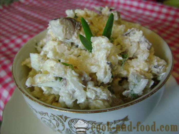 Simple isda salad na may kanin at itlog - kung paano magluto isda salad na may kanin, isang hakbang-hakbang recipe litrato