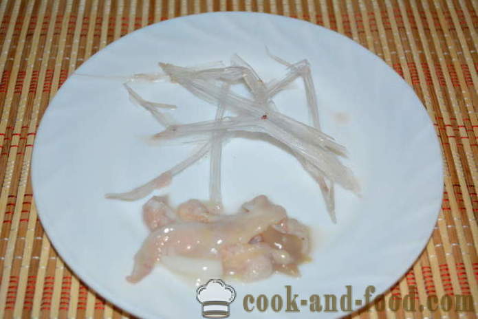 Gaano kabilis malinis frozen squid ng film sa bahay, hakbang-hakbang recipe litrato