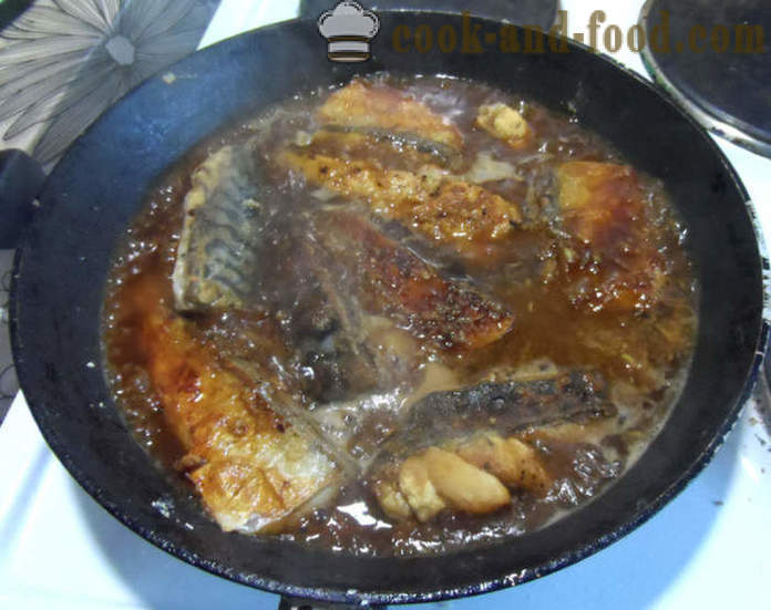 Mackerel pinirito sa teriyaki sauce sa isang pan - kung paano magluto ng masarap na pritong alumahan, hakbang-hakbang recipe litrato