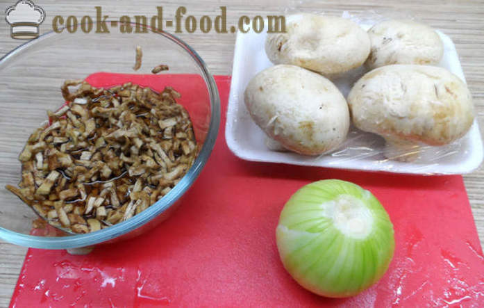 Lutong pinalamanan kabute - kung paano upang maghanda ng pinalamanan mushroom sa hurno, na may isang hakbang-hakbang recipe litrato