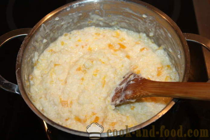 Linugaw na may kalabasa sa gatas - kung paano magluto rice porridge na may kalabasa sa isang plato, na may isang hakbang-hakbang recipe litrato