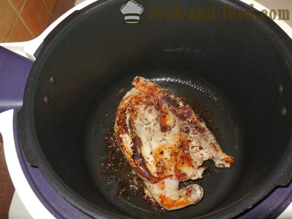 Chicken tabako multivarka - kung paano magluto ng manok sa tabako multivarka-cooker, isang hakbang-hakbang recipe litrato