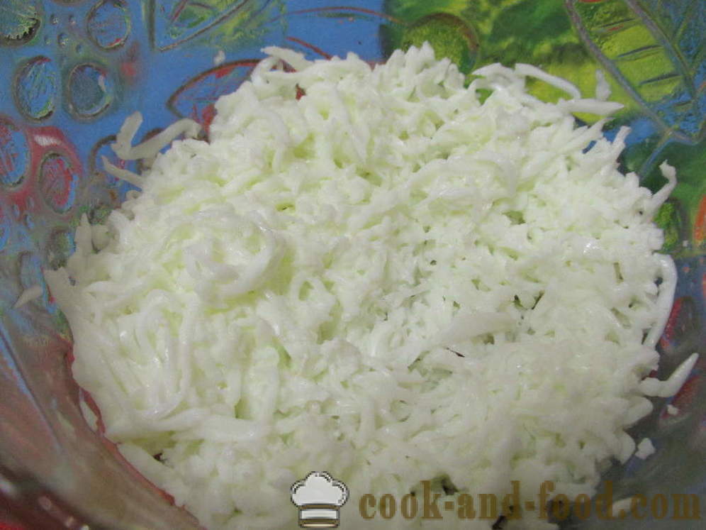 Mimosa salad na may mga naka-kahong at naproseso na keso - kung paano upang maghanda ng isang salad na may Mimosa Naka-kahong walang langis, isang hakbang-hakbang recipe litrato