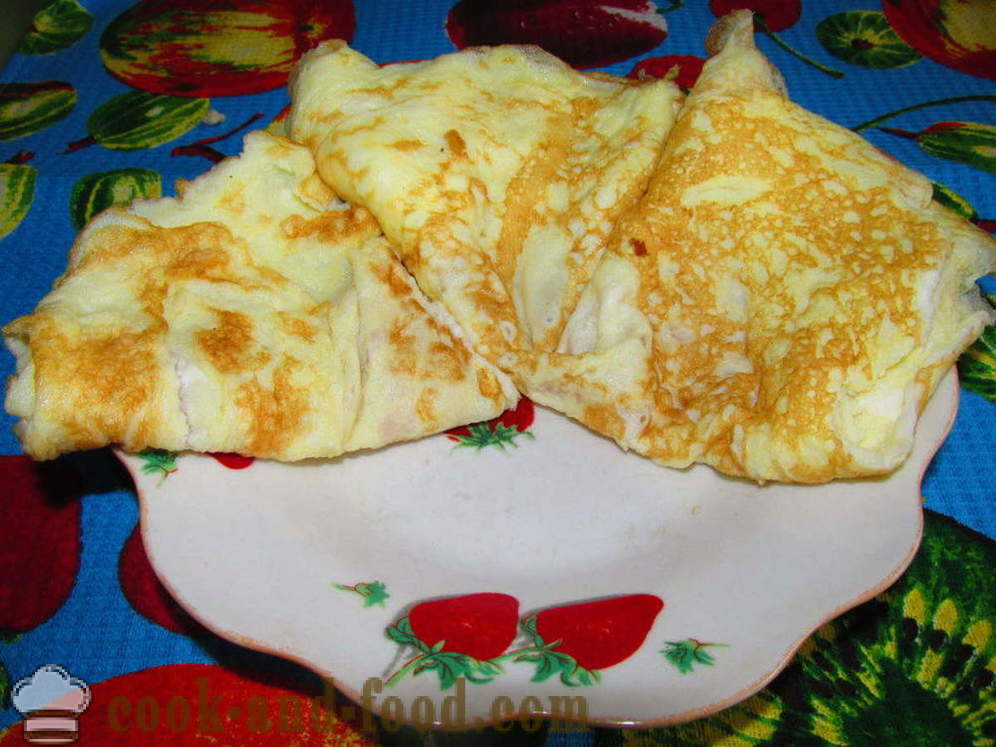 Salad na may pancakes itlog at manok - kung paano upang maghanda ng isang salad na may pancake, itlog, hakbang-hakbang recipe litrato