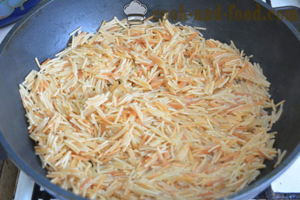 Fried noodles sa isang pan - kung paano magluto pritong vermicelli-bahay-gagamba nang walang draining ang tubig, hakbang-hakbang recipe litrato