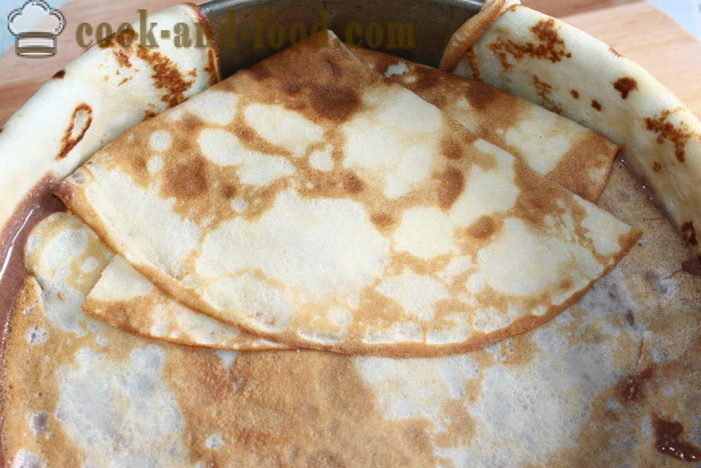 Pancake cake na may cream cheese at apple rosas - kung paano gumawa ng pancake cake na may keso, ang isang hakbang-hakbang recipe litrato