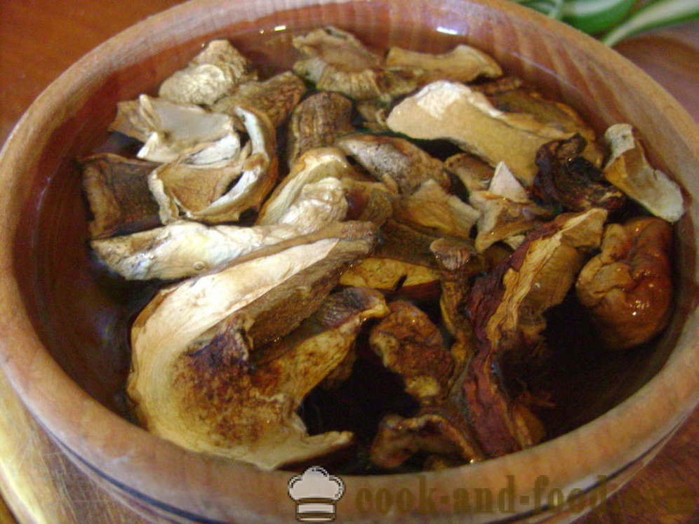 Gulay na sopas na may mushroom at beans - kung paano magluto sopas na may mushroom, isang hakbang-hakbang recipe litrato