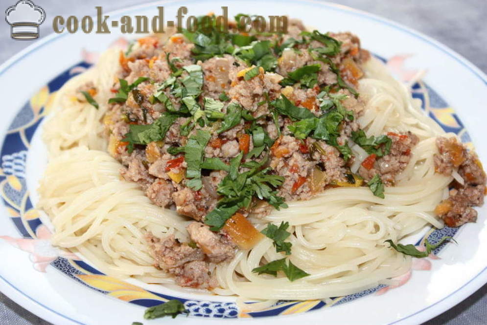 Spaghetti na may bolognese sauce - kung paano magluto spaghetti bolognese, ang isang hakbang-hakbang recipe litrato