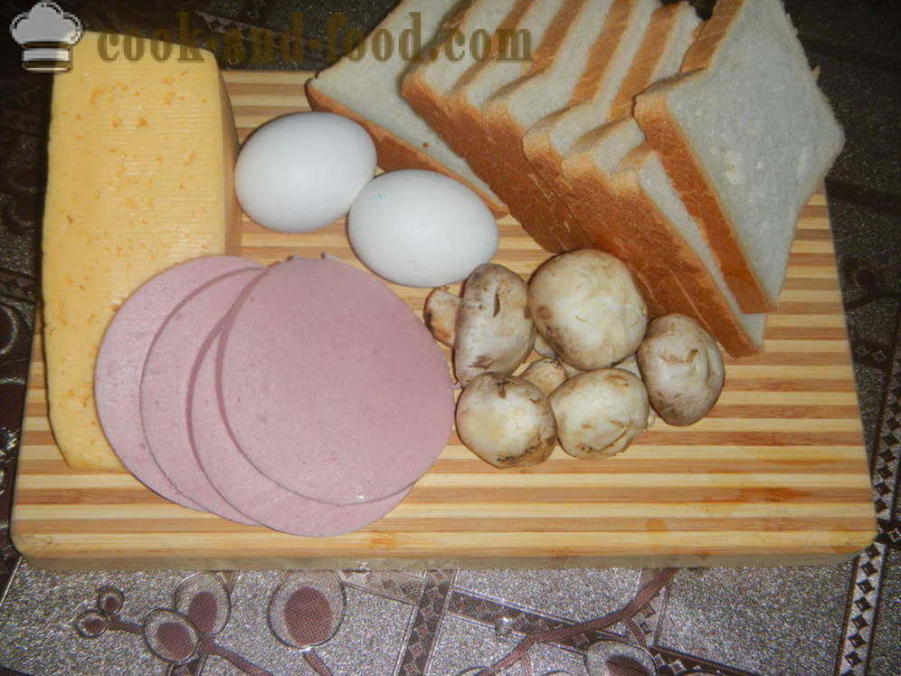 Hot sandwich na may egg sa oven - kung paano gumawa ng isang mainit na