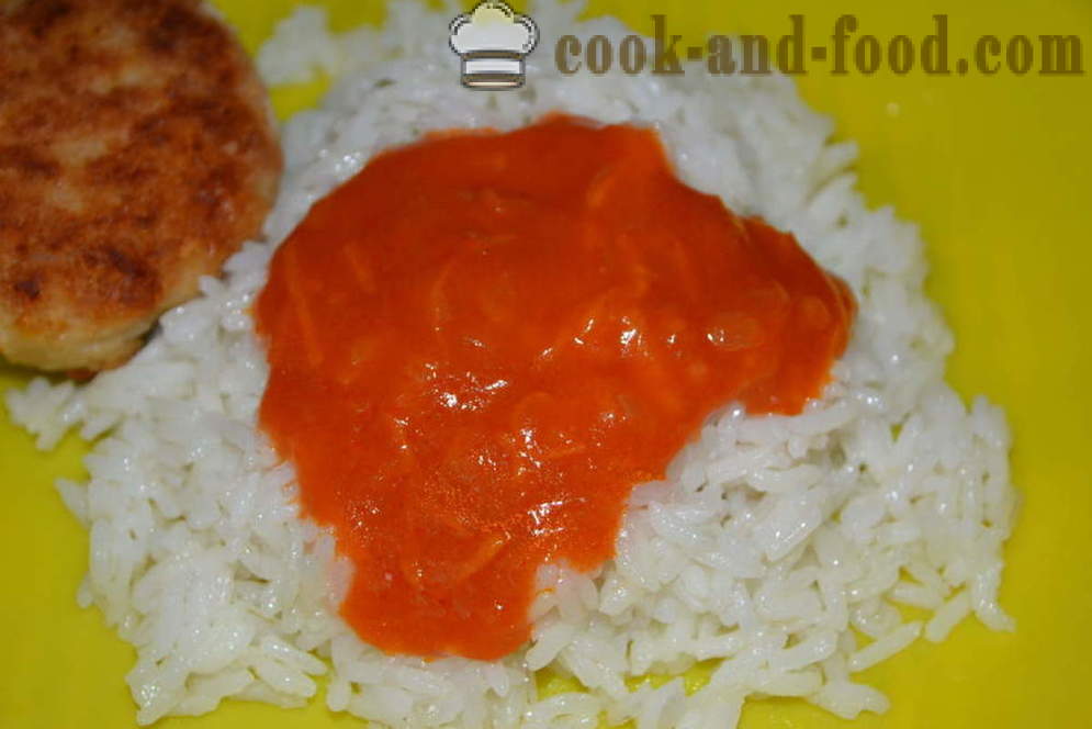 Mabilis-na-gravy sauce na may kamatis i-paste sa isang microwave - kung paano magluto tomato sauce, gravy sa isang microwave oven, isang hakbang-hakbang recipe litrato