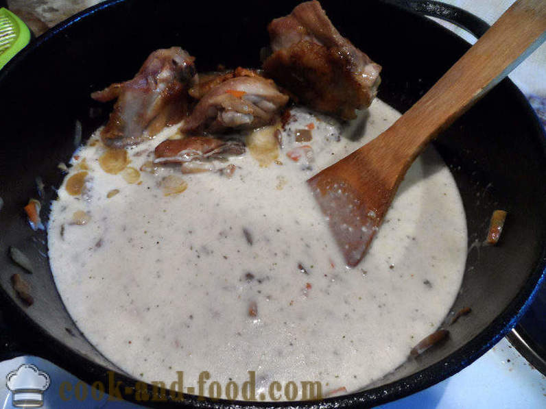 Manok na may mushroom in cream sauce - kung paano magluto ng manok na may kabute sauce, isang hakbang-hakbang recipe litrato