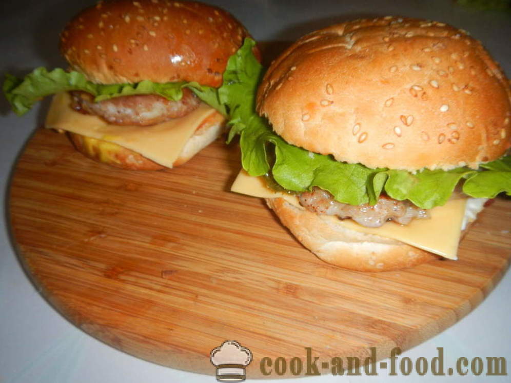 Makatas Burger - kung paano gumawa ng isang Burger sa bahay, hakbang-hakbang recipe litrato