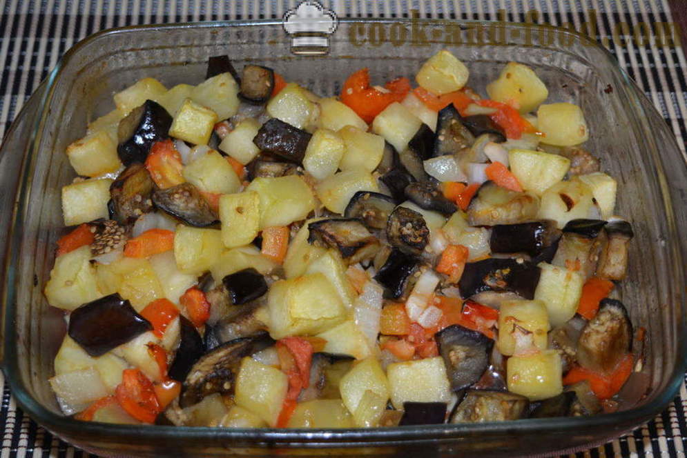 Gulay nilagang na may talong at pipino sa ang oven - kung paano magluto sautéed talong at pipino, na may isang hakbang-hakbang recipe litrato