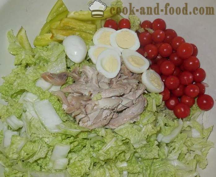 Salad na may pugo itlog - hakbang-hakbang, kung paano upang maghanda ng salad ng pugo itlog, ang recipe na may larawan