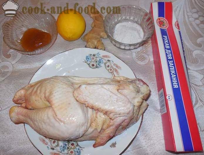 Chicken lutong sa isang manggas (kalahating patay na hayop) - tulad ng isang masarap na manok na niluto sa hurno, ang lutong manok recipe stepwise, na may mga larawan